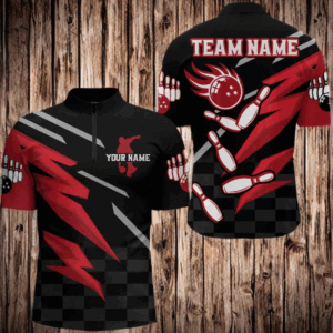 Bowling Quarter-Zip Shirt For Men Custom Bowling Jersey Team League Bowling Shirts BDT306