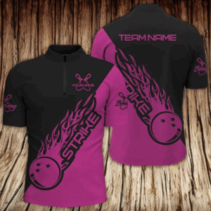 Custom Bowling Shirts For Men And Women, Bowling Team Shirts Bowling Strike | Pink IPHW4290