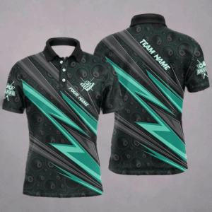 Personalized Name Turquoise Billiard Jerseys For Men Custom 8 Ball Billiard Shirts Pool Team Jersey TDM2855