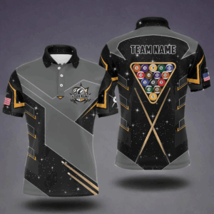 Personalized 8 Ball Pool Billiard Polo Shirts For Men Custom 8 Ball Billiards Attire Jerseys TDM1376