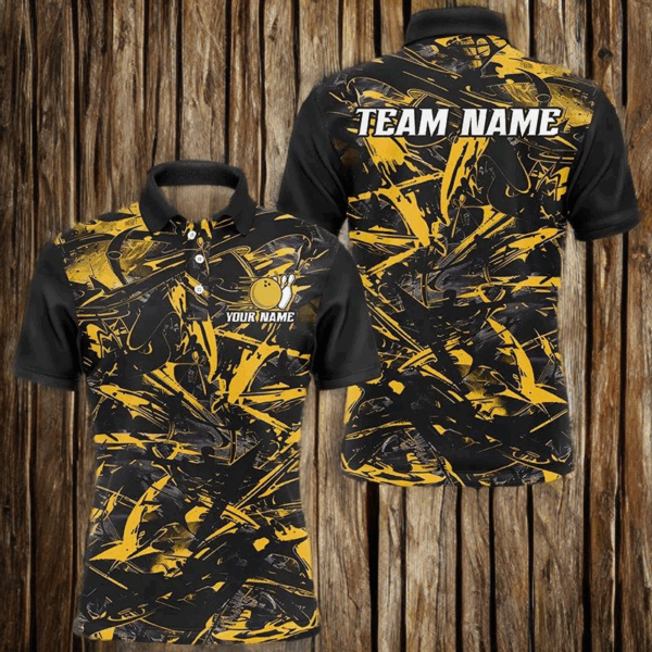 Custom Multi-Color Camo Bowling Team Shirt For Men And Women, Bowling Tournament Bowling League Outfit For Bowler IPHW6569