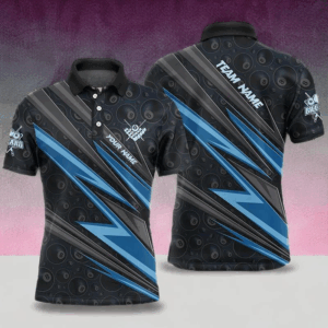 Personalized Name Blue Billiard Jerseys For Men Best Custom Pool Team Polo Shirts TDM0410