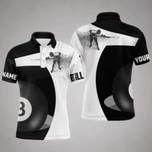 Personalized Billiard 3D Funny Billiard Player Polo Shirts For Men, Custom Pool Billiards Jerseys VHM0039