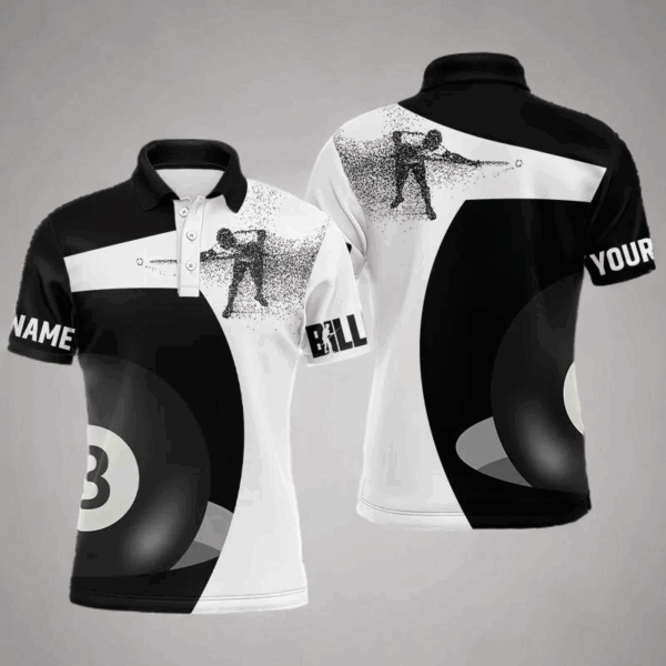 Personalized Billiard 3D Funny Billiard Player Polo Shirts For Men, Custom Pool Billiards Jerseys VHM0039