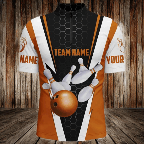 Bowling Shirts For Men Custom Name And Team Name Strike Bowling Ball And Pins, Team Bowling Shirts IPHW4946