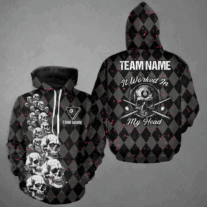 Personalized Grunge Skull It Worked In My Head Billiard Hoodie For Pool Player Custom 8 Ball Hoodie TDM1811