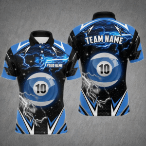 10 Ball Pool Billiard Jerseys For Men Custom Billiard Polo Shirts Team League Billiard Shirts TDM0925