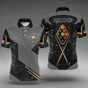 Personalized 9 Ball Pool Billiard Polo Shirts For Men Custom 9 Ball Billiards Attire Jerseys TDM0589