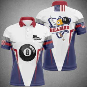 Billiard 8 Ball Pool Player Custom Billiard Polo Shirt For Men, Personalized Billiard Pool Jerseys VHM0025
