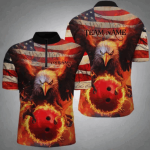 American Flag We The People Custom Eagle Bowling Shirts For Men, Patriotic Bowling Team Jerseys IPHW5287