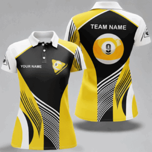 Personalized Customized 9 Ball Pool Billiards Polo Shirts For Men Custom 9 Ball Pool Shirts VHM0564