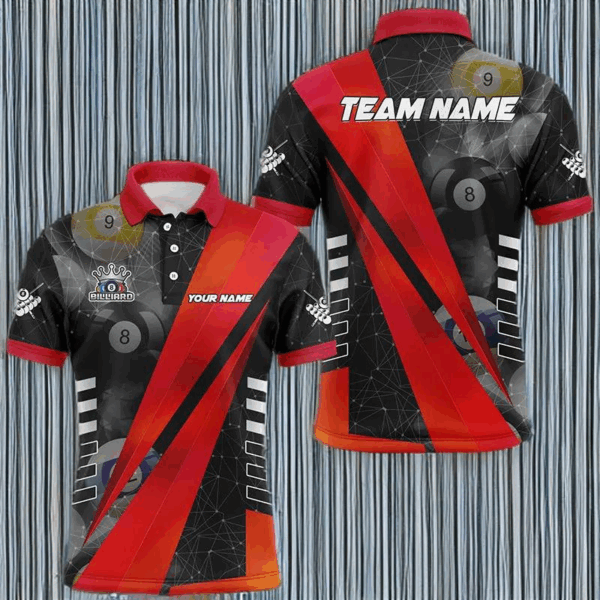 Best Custom Billiard Jerseys Uniform For Men, Personalized Tournament Billiard Shirts |Red TDM2141