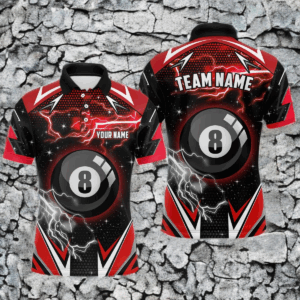 8 Ball Pool Billiard Jerseys For Men Custom Billiard Polo Shirts Team League Billiard Shirts TDM0460