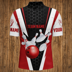 Bowling Shirts For Men Custom Name And Team Name Strike Bowling Ball And Pins, Team Bowling Shirts IPHW4175