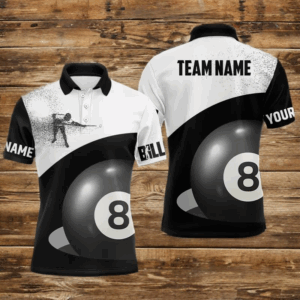Personalized Billiard 3D Funny Billiard Player Polo Shirts For Men, Custom Pool Billiards Jerseys VHM0100
