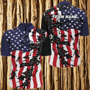 American Flag Custom Bowling Team Shirts For Men And Women, Patriotic Bowling Team Jerseys IPHW6978