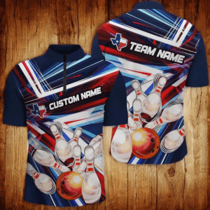 Custom Texas Flag Bowling Team Shirts For Men And Women, Unisex Texas Bowling Jerseys IPHW6259