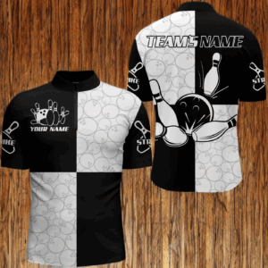 Bowling Shirt for Men Custom Bowling Team Jersey League Quarter-Zip Shirt QZT101