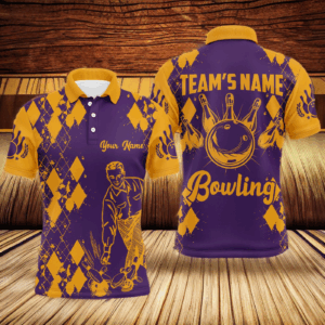 Funny Bowling Polo Shirt for Men Bowling Team Jersey Bowling Shirt Custom Bowling Shirt QZT20