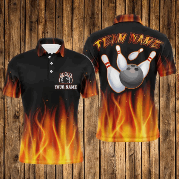 Personalized Bowling Jersey with Name and Team Name Custom Bowling Team Jersey Bowling Polo Shirt for Men QZT17