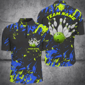 Custom Bowling Jerseys For Men, Personalized Bowling Team Shirts Bowling Pin And Ball IPHW5183