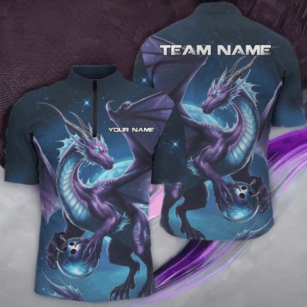 Custom Dragon Bowling Shirts For Men, Dragon Bowling Team Shirt Bowlers Outfit IPHW7521
