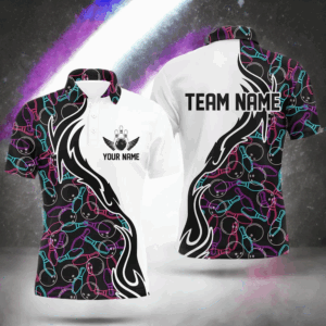 Customized Name Bowling Team Shirts For Men And Women Bowling Pattern Bowling League Jerseys IPHW5486
