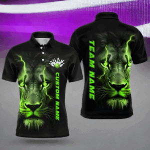 Green Lion Custom Men Bowling Polo Shirts Bowling League Shirts Bowling Team Jerseys Outfits IPHW5358
