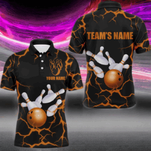 Personalized 3D Men's Bowling Team Jersey Bowling Shirt American Bowling Polo Shirt QZT33