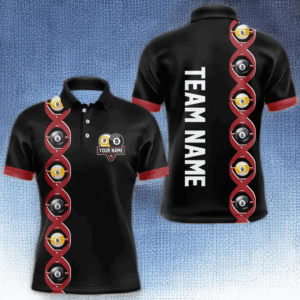 DNA Billiard 8 Ball & 9 Ball Shirts For Men Custom Funny Pool Billiard Jerseys Team Polo & 1/4 Zip TDM3863