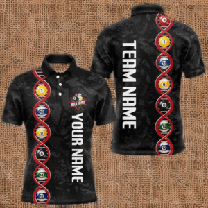 DNA Billiard Shirts For Men Custom Funny Pool Balls Billiard Jerseys Team Polo & Quarter Zip TDM3862