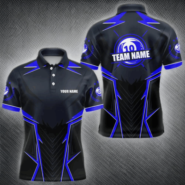 10 Ball Billiard Jerseys For Men Custom Polo & Quarter-Zip Billiard Team Shirt, 10 Ball Pool Shirt TDM3831