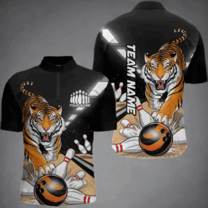 Custom Tiger Bowling Shirts For Men, Tiger Bowling Team Shirt Bowler Uniform Outfits IPHW7980