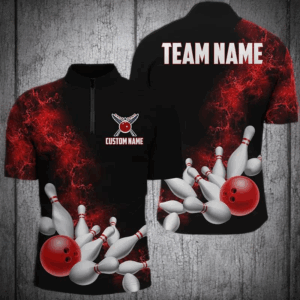Custom Red Strike Bowling Shirts For Men And Women Bowling Team Jerseys Bowling League Shirts IPHW5469