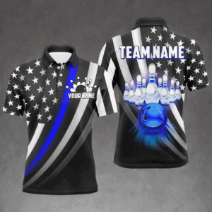 American Bowling Jersey Custom Bowling Shirt for Men Team Bowling Polo Shirt QZT209