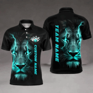 Blue Lion Custom Men Bowling Polo Shirts Bowling League Shirts Bowling Team Jerseys Outfits IPHW5360