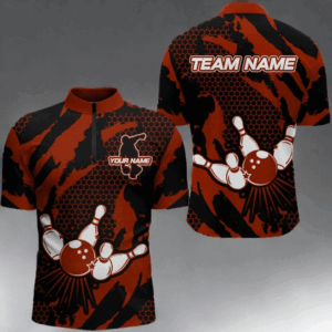 Bowling Jerseys For Men Custom Bowling Quarter-Zip Shirt Team League Bowling Shirts BDT326