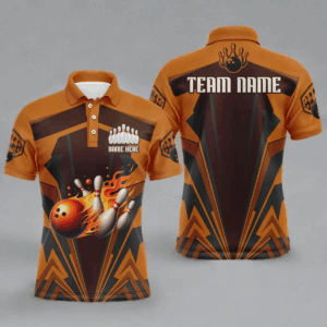 Personalized Bowling Jersey Custom Bowling Team Jersey Bowling Polo Shirt for Men QZT23