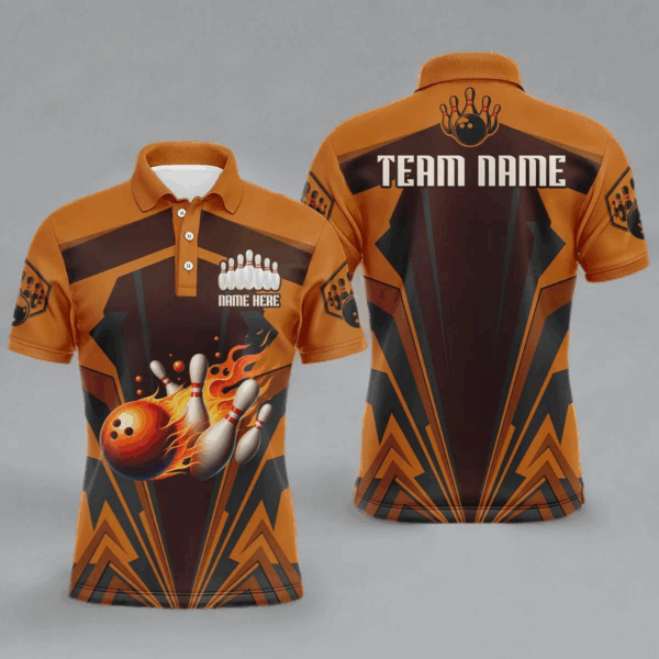 Personalized Bowling Jersey Custom Bowling Team Jersey Bowling Polo Shirt for Men QZT23