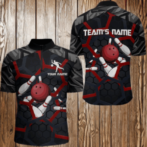 Custom Bowling Quarter-Zip Shirt For Men Camo Bowling Jersey 1/4 Zip Bowling Team League Shirts BDT198