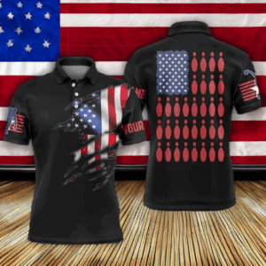 3D American Flag Custom Bowling Shirts For Men, Personalized Patriotic Bowling Gifts IPHW3724