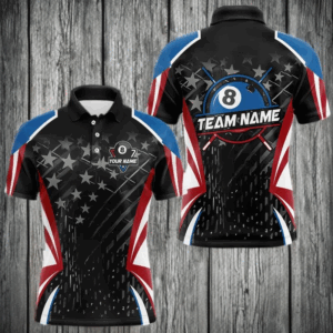 Personalized 8 Ball Pool Billiard Jerseys For Men Custom US Flag Billiard Shirts Team Pool Player TDM3632