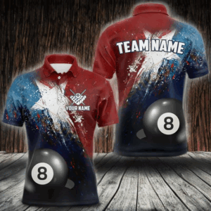 Personalized Grunge Texas Flag 8 Ball Billiard Pool Shirt For Men, Patriotic Texas Billiard Jerseys TDM3631
