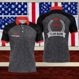 Personalized Camo Bowling Shirts For Men, Bowling team League jerseys, retro bowling shirts | Red NQS8350