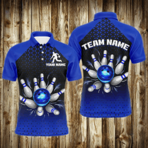 Custom Bowling Polo Shirts for Men And Women Blue Bowling Team Jerseys Unisex BDT476