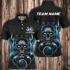 Personalized Multi-Color Skull Bowling Shirts For Men And Women, Flame Ball Bowling Tournament Team Jerseys IPHW6580