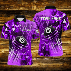 Purple Billiard Shirt 8 Ball Billiard Jersey for Men Billiard Gifts for Men Polo & 1/4 Zip NNT25
