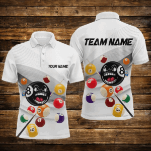 Billiard Jerseys Funny 8 Ball Billiard for Men Team Polo & 1/4 Zip Shirt Billiard Gifts NNT22