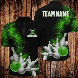 Custom Name Unisex Strike Bowling Team Shirts For Men And Women, Bowlers Outfit | Kelly Green IPHW6015