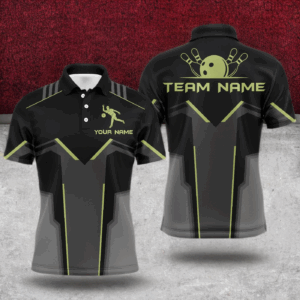 Custom Team Name Polo Bowling Shirt for Men, Bowlers Jersey Short Sleeves NBP28
